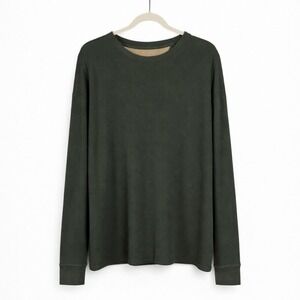 Eddie Bauer Mens Thermal Shirt Size XL Waffle Knit Outdoors Long Sleeve Forest